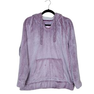 Member's Mark Women's Cozy Plush Hooded Wine/Cream Pullover Size XL